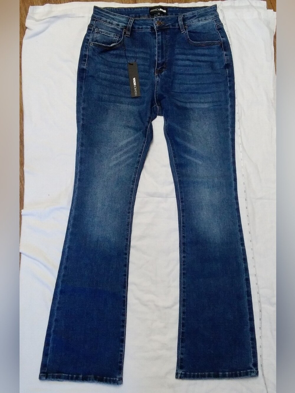 Fashion Nova Women's Dark Blue Flare Jeans
